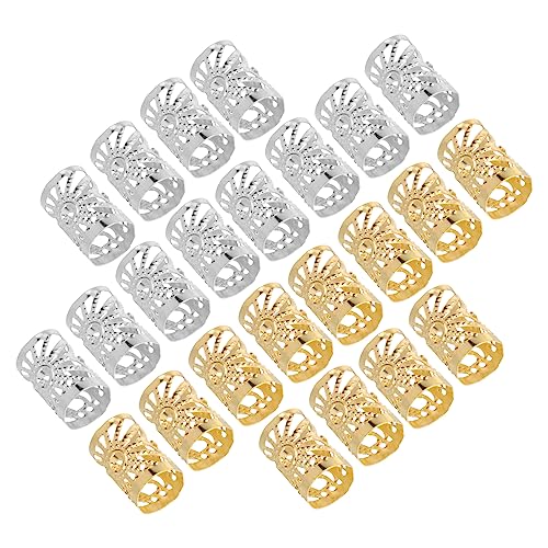 Beavorty 100st Goldene Haarmanschetten Dreadlocks Flechten Perlen Dreadlock-perlen Geflochtene Clips Haarschmuck Für Zöpfe Haarzopf Ringe Silber Aluminium Fräulein Haarverlängerungsring von Beavorty