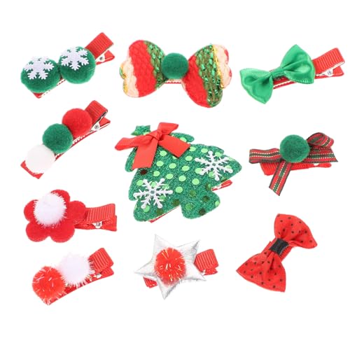 Beavorty 10st Weihnachtshaarspangen Für Kinder Baby Mädchen Haarspangen Kopfbedeckung Für Weihnachten Haarschmuck Für Mädchen Babyanzüge Prinzessin Edelstahl Kleine Bobby von Beavorty