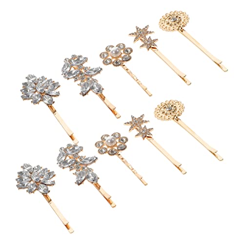 Beavorty Elegante Haarspangen Mit Strasssteinen – 10 Stück Bobby Für Damen Perfekt Für Hochzeit Bankett Party von Beavorty