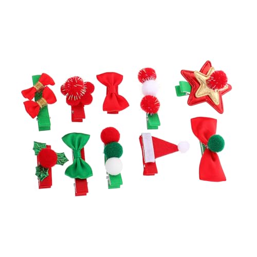 Beavorty 10stücke Weihnachten Haarnadeln Haarspangen Mit Bogen Und Stern Mustern Für Festival Urlaub Haar Accessoires Für Damen Mädchen von Beavorty
