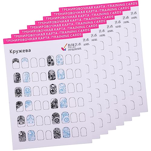 Beavorty 12 Blätter Übungsbuch Zum Ausmalen Acryl- -übungsmatte Nagel-kits Nagelkunst-trainingsset Französischer Nagelstempel Maniküre-trainingsmatte Nail Art Weiß Weihnachten Siegel Papier von Beavorty