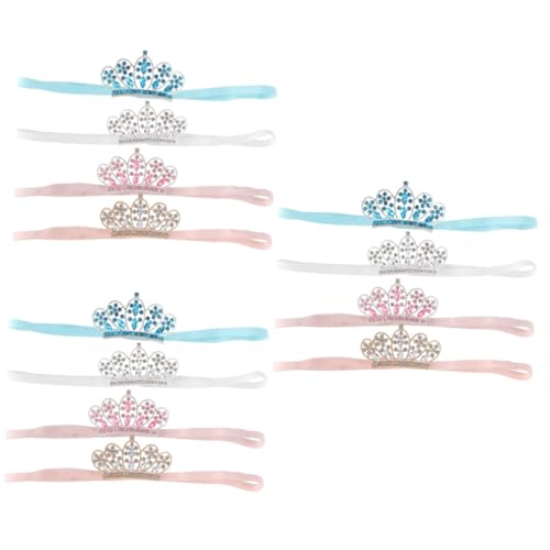 Beavorty 12 Stk Krone Stirnband Für Kinder Kleinkinderhaare Kopfbedeckungen Für Kinder Florale Haaraccessoires Tiara Strasssteine Gummiband Europäisch Und Amerikanisch Baby von Beavorty