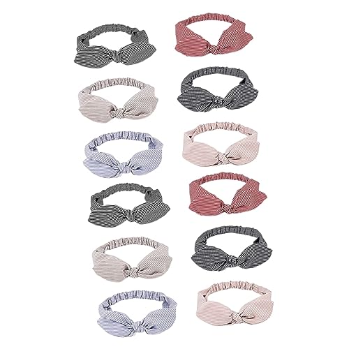 Beavorty 12 Stk Handtuch Stirnband Laufendes Stirnband Elastische Haargummis Hasenohren Stirnband Turban Stirnbänder Haarband Haarreifen Gestreifte Kopfbedeckung Stahldraht Zubehör Fräulein von Beavorty