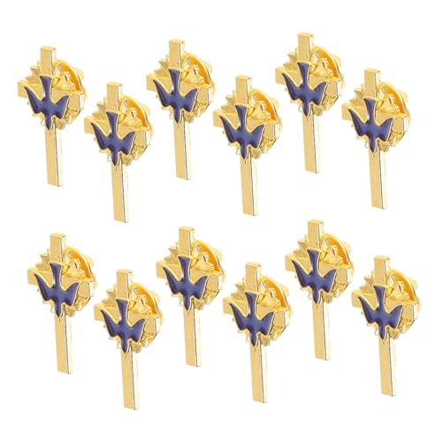 Beavorty 12stücke Taubenkreuz Broschen Für Damen Emaille-legierung Anstecknadeln Friedensinspirierte Religiöse Broschen Für Kleidung Taschen Hüte Und Brustaccessoires von Beavorty