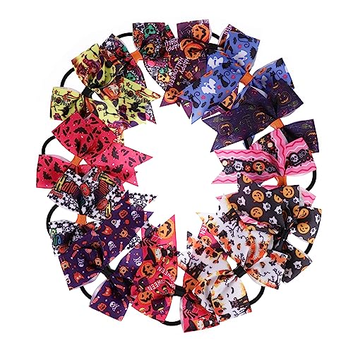 Beavorty Halloween-haar-accessoires 12 Stück Haarseile Mit Schleife Für Frauen Mädchen Jungen Und Mädchen Teenager Elastische Bequeme Haarbänder von Beavorty