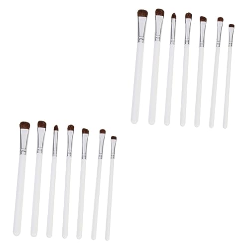 Beavorty 14 Stk Lidschatten-pinsel-set Lidschatten-make-up-pinsel Augenpinsel Mischen Kosmetischer Augenpinsel Augenfaltenpinsel Gesicht Fräulein Weiß Aluminiumrohr Wimpernbürste von Beavorty