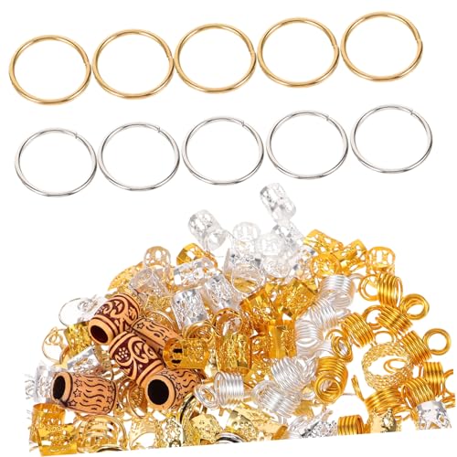 Beavorty 146stücke Haarschmuck Für Zöpfe Flechtzubehör Aus Metall Ringe Manschetten Und Clips Für Dreadlocks Passend Für Verschiedene Haarfarben Und Frisuren von Beavorty