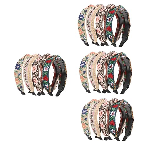 Beavorty 16 Stk Gesticktes Blumenstirnband Stickerei Vintage Stirnbänder Dekorativer Weiblicher Kopfschmuck Bandana Stirnband Frohes Neues Stirnband Multifunktion Fräulein Stoff Tuch von Beavorty