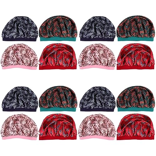 Beavorty 16 Stk Nachtmütze Haarschutzmütze Haarhaube Zum Schlafen Schlafmütze Schlafender Turban Motorhaube Schlafhaube Bandana-stirnbänder Für Frauen Seiden-hijab Damen Satin Spa Mädchen von Beavorty