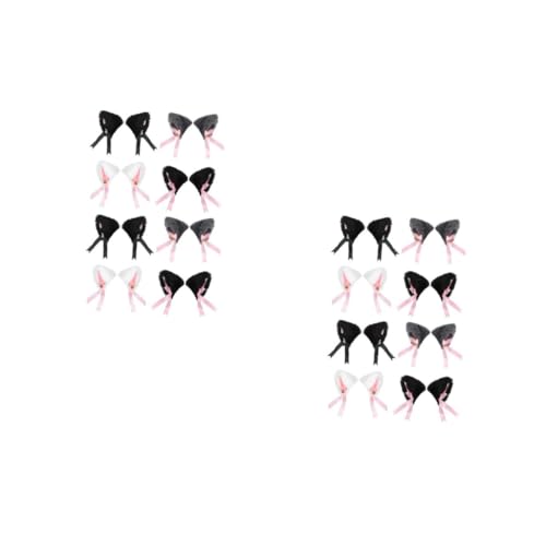 Beavorty 16 Stück Teiliges Katzenohren Haarspangen Bunte Plüschhaarklammern für Damen Halloween Kostüm Party Haaraccessoires Niedliches Ohrdesign Auffällige Haarschmuck von Beavorty