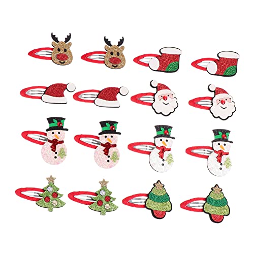 Beavorty Weihnachts Haarnadeln Kinder Haarspangen 16 Stück Pailletten Haarschmuck Kleiner Tiara Haarclips für Mädchen Gemischte Farben Haarschmuck für Weihnachten von Beavorty
