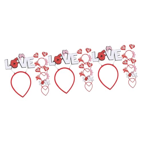 Beavorty 18 Stk Haargummis für Kinder Haarschmuck weihnachtsdeko Liebe Herz Haarband Amor Zubehör Valentinsparty Haarbänder valentinstag haarbänder schöne Kopfbedeckung Party-Kopf-Reifen von Beavorty