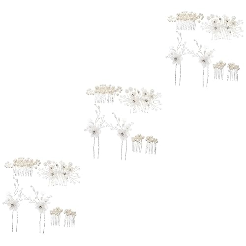 Beavorty 18 Stk Braut Hochzeit Tiara Accessoires Für Damen Haarkamm Hochzeit Haarschmuck Für Damen Brautseitenkämme Haarspangen Für Damen Brautjungfer Haarteil Abs Künstlich von Beavorty