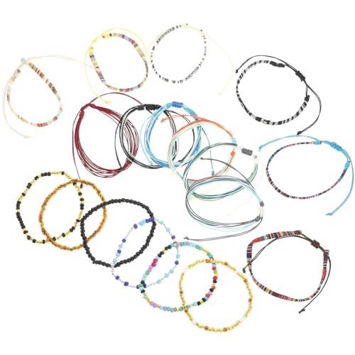 Beavorty 18 Stück Bunte Boho Fußkettchen Set Teiliges Geflochtenes Armband für Frauen Einzigartiges Perlen Design für Partys Strand und Besondere Anlässe von Beavorty