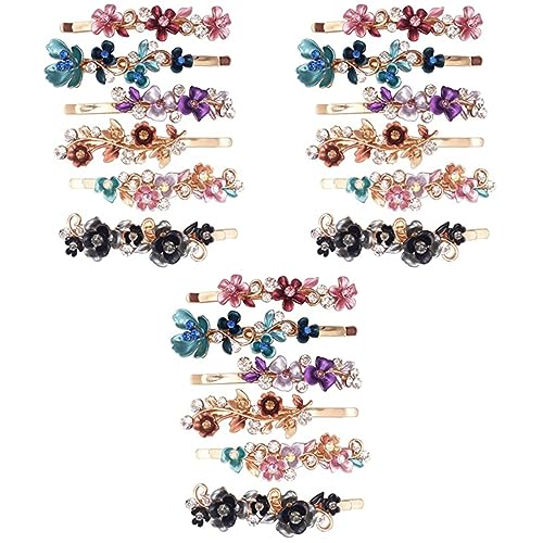 Beavorty 18 Stk Vintage Blumenhaarnadel Haarspangen Für Damen Feines Haar Hawaiianische Blumen Haarspangen Blumenhaarspangen Für Frauen Fräulein Koreanische Version Kupfer Haarnadel von Beavorty