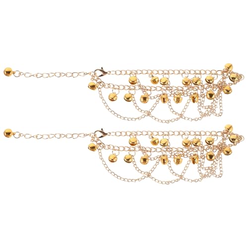 Beavorty Fußkettchen Mit Glöckchenanhänger Verstellbare Fußkette Boho Stil Fußschmuck Mit Klingeln Für Frauen Vintage Fußkettchen Mit Glöckchen von Beavorty