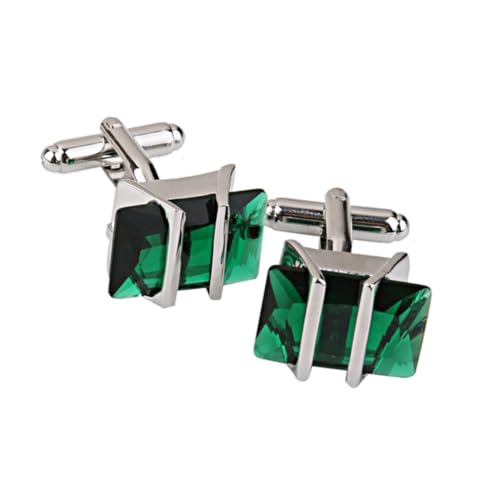 Beavorty 1Paar Grüne Manschettenknöpfe für Französische Verzierte Manschettenknöpfe für Hochzeitsfeiern Vatertag Geburtstage Perfektes Accessoire von Beavorty