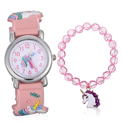 Beavorty Kinderarmbanduhr Mit Einhorn-Motiv Digitale Uhr Für Mädchen Flexibles Armband Leuchtende Farben Geeignet Als Für Kleinkinder von Beavorty