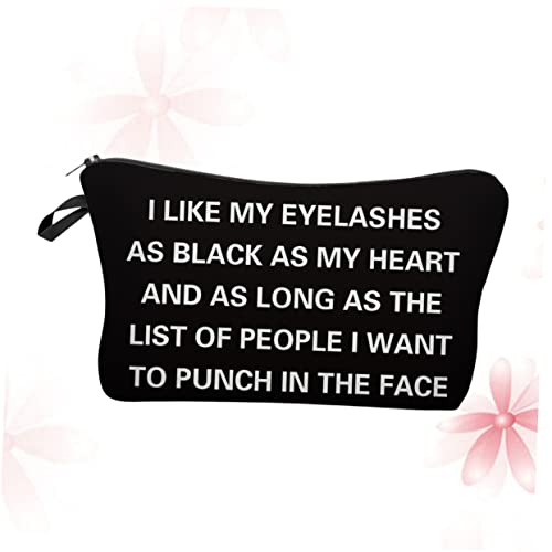 Beavorty Bedruckte Kosmetiktasche Für Damen Mit Reißverschluss Modische Tasche Mit Buchstabenmuster Für Reisende Mädchen von Beavorty