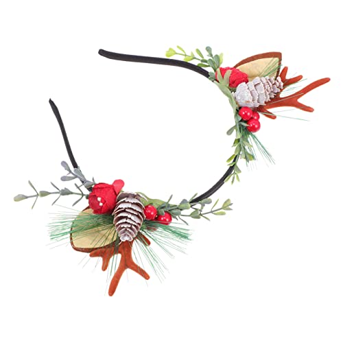 Beavorty 1Stk Elch Stirnband Paillette Stirnband aus Hirschhorn Haarreif aus Hirschgeweih Stirnbänder weihnachts haarreif haarband weihnachten Kostüm Kopfbedeckung Weihnachtsgeschenk Stoff von Beavorty