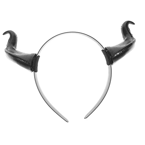 Beavorty Ochsenhorn Kopfschmuck Prop Aus Kunststoff Mit Horn Design Für Karneval Fasching Kostüm Party Haarband Requisit Dekoration Hair Accessory von Beavorty