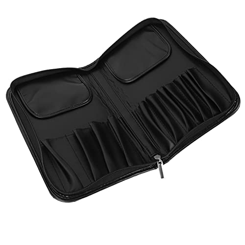 Beavorty Make-up-pinseltasche Mit 11 Fächern Buchseiten-Stil Pinsel-Organizer Reißverschluss Pu ​​schwarz Leere Tasche von Beavorty