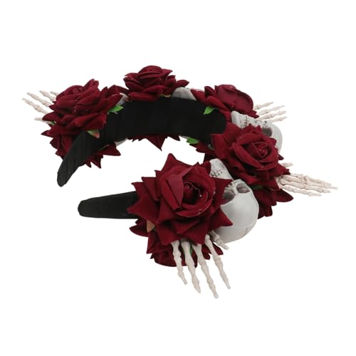 Beavorty 1Stk rosa Stirnband Halloween-Party-Stirnband -Blumen-Kostüm Halloween-Kostüm haarschmuck haarreif Haarpflegezubehör -Haarschmuck Beflockung von Beavorty
