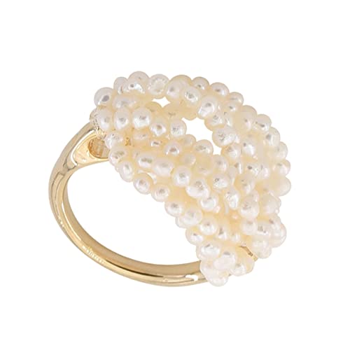Beavorty Dekorativer Fingerring Mit Naturperle Kreativer Mehrschichtiger Ring Für Party Weiblicher Perlenring Als Stilvoller Ringschmuck von Beavorty