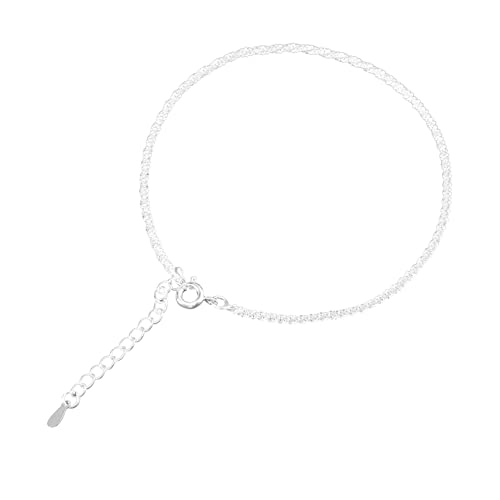 Beavorty Zartes Fußkettchen für Damen 925 Silber Knöchel Kette Modischer Fußschmuck für Mädchen Antiallergisch und Angenehm zu Tragen für Alltag und Besondere Anlässe von Beavorty