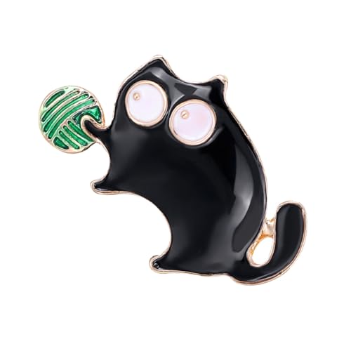 Beavorty Kreative Katzenbrosche für Damen Schwarz Tierform Emaille Mehrzweck Anstecknadel für Kleidung Schals Hüte von Beavorty