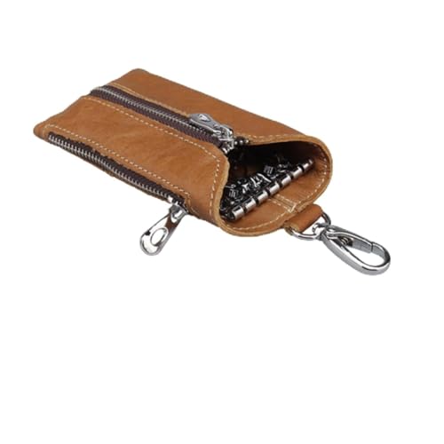 Beavorty Schlüsseltasche Für Autoschlüssel Aus Pu-Material Mit Reißverschlussfach Für Karten Und Münzbörse Autoschlüsselhalter Mit Verdickter Schlüsselschnalle Und Metallschnalle von Beavorty