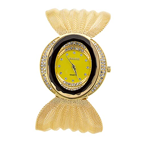 Beavorty Chic Oval Damenquarzuhr Mit Mesh Armband Stilvolle Armbanduhr Für Frauen Goldfarbene Dünne Modische Uhr von Beavorty