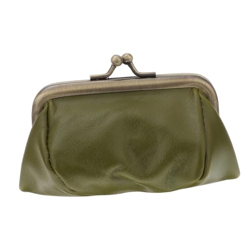 Beavorty 1Stück Vintage Damen Geldbörse Echtem Handgefertigter Münzhalter für Kleingeld Kartenetui Grün für Alltag von Beavorty