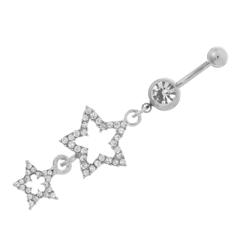 Beavorty Bauchnabelring Mit Stern-design Und Strasssteinen Anklipsering Für Frauen Und Mädchen Modischer Körperschmuck Und Langlebig von Beavorty