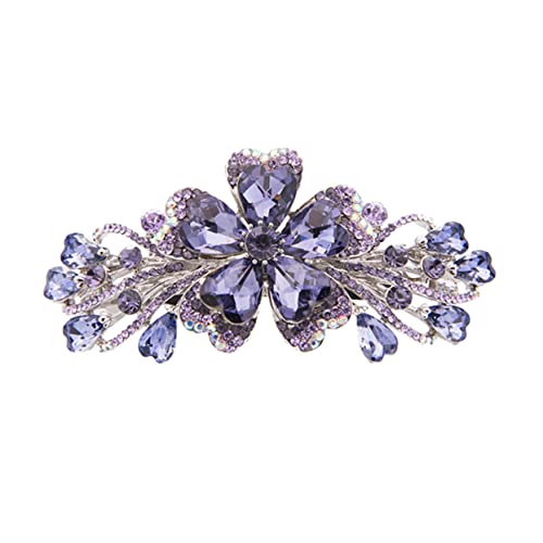 Beavorty Mode Täglich Kopfschmuck Frauen Clip Haarnadel Frühling Schnalle Strass Blume Pferdeschwanz von Beavorty