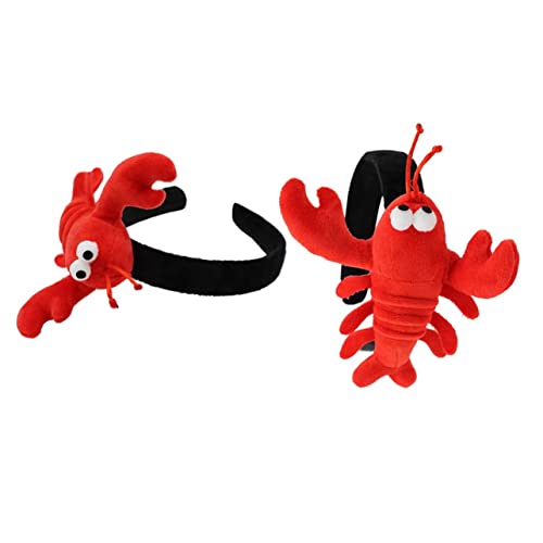 Beavorty 1stk Hummer-stirnband Knoten Haarband Mode-haarreifen Haarband Für Kinder Damen Hut Spielset Für Kinder Breitkrempiger Reif Rot Stoff Ausgabekarte Frau Krabbe von Beavorty