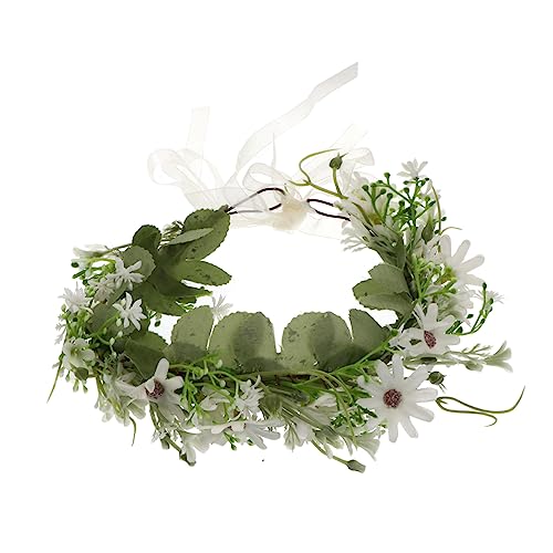 Beavorty 1stk Kranz Damen Stirnbänder Boho Blumenstirnband Gänseblümchen-blumen-stirnband Haarschmuck Für Damen Hochzeit Blumenkrone Halo-hochzeitskrone Hochzeitskleid Stoff Rose Braut von Beavorty