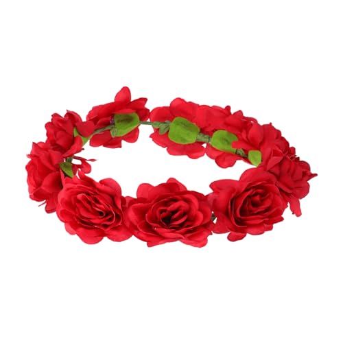 Beavorty 1stk Rotes Blumenstirnband Haarschmuck Geschenk Stoff Mädchen Braut von Beavorty