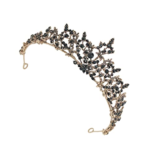 Beavorty Hochzeitskrone Braut Kopfschmuck Schwarz Barockstil Vintage Krone Stirnband für Damen Mädchen Hochzeit Party Geburtstag Legierung Haaraccessoire Tiara von Beavorty