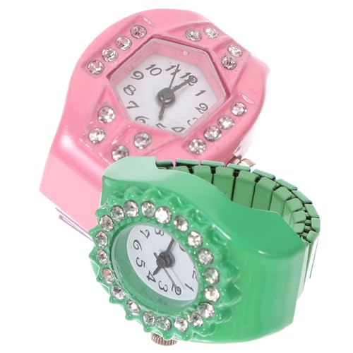 Beavorty Legierungs Fingerring Uhr Für Kinder Modische Quarzuhr Mit Elastischem Band Sicher Und Langlebig Für Mädchen Kleiner Ringuhr Für Alltag von Beavorty