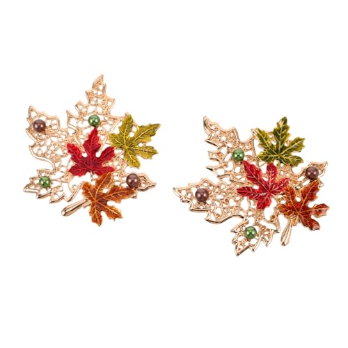 Beavorty 2 Blattbroschennadeln Pulloververschlüsse Aus Metall In Ahornform Für Damen – Eleganter Kleidungsschmuck – Einzigartige Cardigan Kragenclips Für Herbst Und Thanksgiving von Beavorty