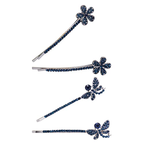 Beavorty 2 Paar Haarspangen Mit Schmetterlings-orchideen-strasssteinen Top-clip Für Frauen Haarspangen Zubehör-set von Beavorty