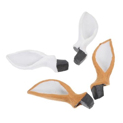 Beavorty 2 Paar materialien für DIY zubehör Ohren Hasenohren Fuchs Drei-Blind-Kostüm Halloween-Ohren dekorative Kopfschmuckstütze Hirschohr Kopfschmuck Stütze Haarschmuck Fell von Beavorty