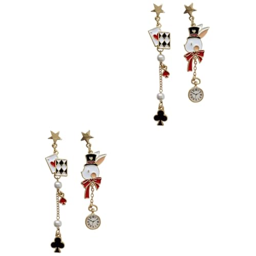 Beavorty 2 Paare Asymmetrische Kaninchen Tropfenohrringe für Teenager Mädchen Langlebige Modischer Ohrschmuck für Alltag Party Dating Elegantes von Beavorty