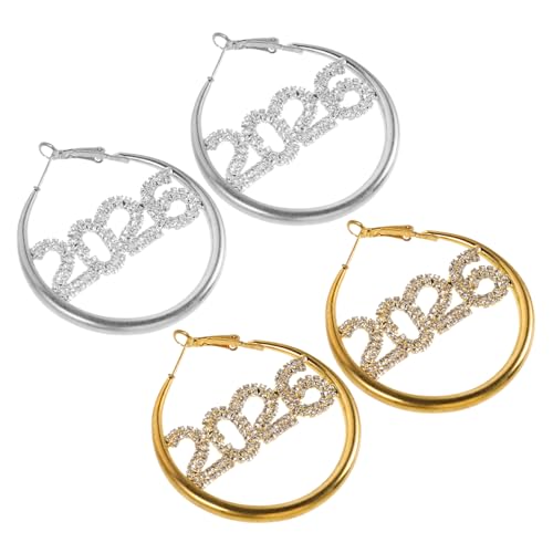 Beavorty 2paare Strass Creolen Für Damen Mit Zahlenmotiv Glitzernde Ohrhänger Für Festivals Und Partys Hautfreundlicher Ohrring Mit Strass Für Empfindliche Ohren von Beavorty