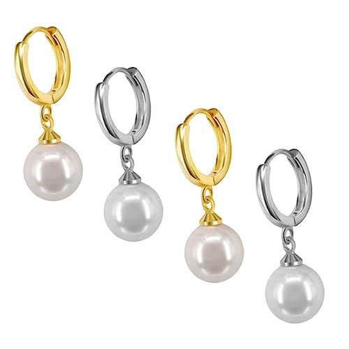 Beavorty 2 Paare Damen Ohrringe Stilvolle Hängende Perlenohrringe Ohrringe Modischer Schmuck für Besondere Anlässe für Partys von Beavorty