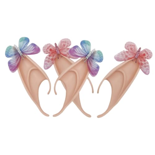 Beavorty 2 Paare Elfenohren für Frauen Cosplay Requisiten für Kostümpartys Bezaubernde Accessoires für Halloween Märchenauftritte Einfach von Beavorty