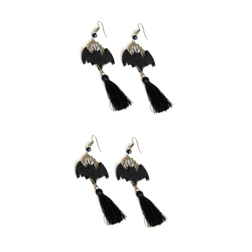 Beavorty 2 Paare Halloween Fledermaus Ohrringe Damen Quasten Ohrhänger Vintage Stil Bat Form Schmuck für Party und Alltag Geschenkidee von Beavorty