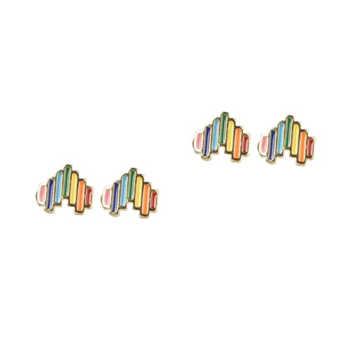 Beavorty 2 Paare Halloween Ohrstecker Herzform Regenbogenfarben Kupferlegierung Damen Ohrschmuck Party Stilvoll Langlebig von Beavorty