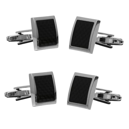Beavorty 2 Paare Herren Manschettenknöpfe Quadratischer Form Hochwertigem für Hochzeiten und Formelle Anlässe Langlebig und Rostfrei von Beavorty